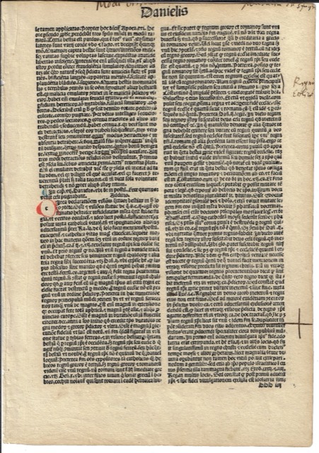 Latin Vulgate Bible Leaf, Book of Daniel 10–11