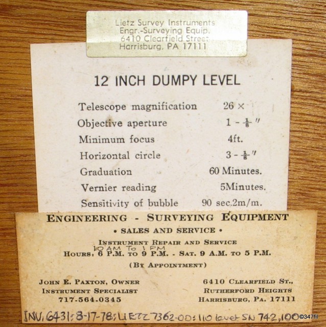 Lietz (Sokkisha) Dumpy Level, Model 110, photograph 8