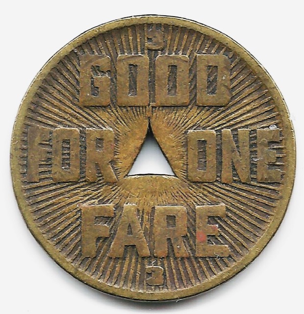 Pittsburgh Railways Co. Transit Token, 1922, Strike Error, photograph 2