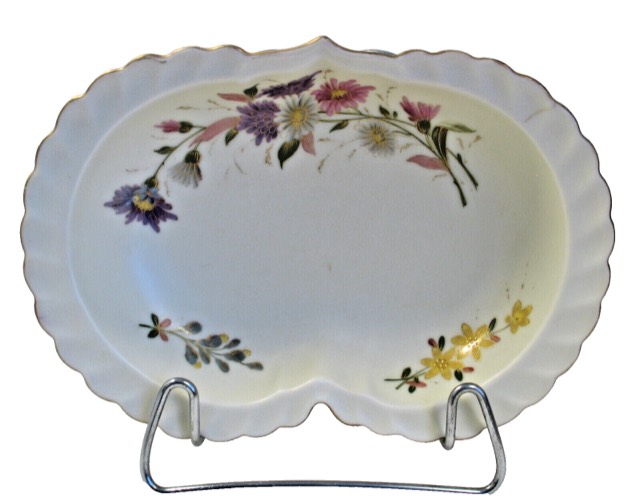 Imperial Austria Porcelain Crescent Bowl, Gilt Floral Decoration, photograph 2
