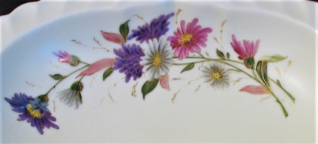 Imperial Austria Porcelain Crescent Bowl, Gilt Floral Decoration, photograph 3
