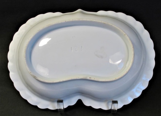 Imperial Austria Porcelain Crescent Bowl, Gilt Floral Decoration, photograph 5