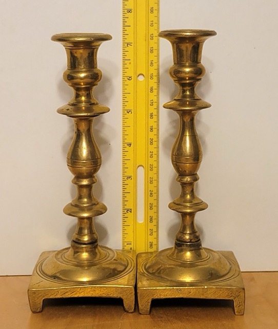 Pair of Russian Brass Candlesticks, Tula, 19th Century