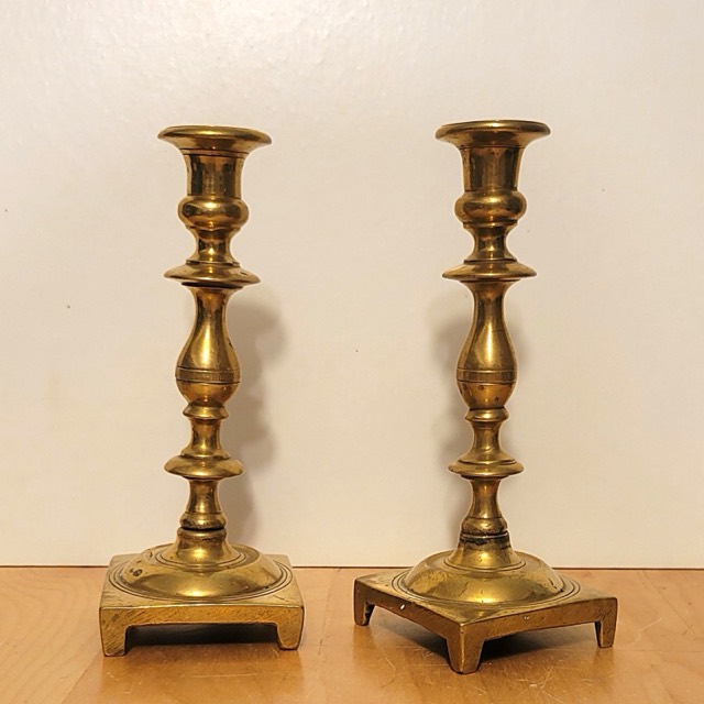Pair of Russian Brass Candlesticks, Tula, 19th Century, photograph 2
