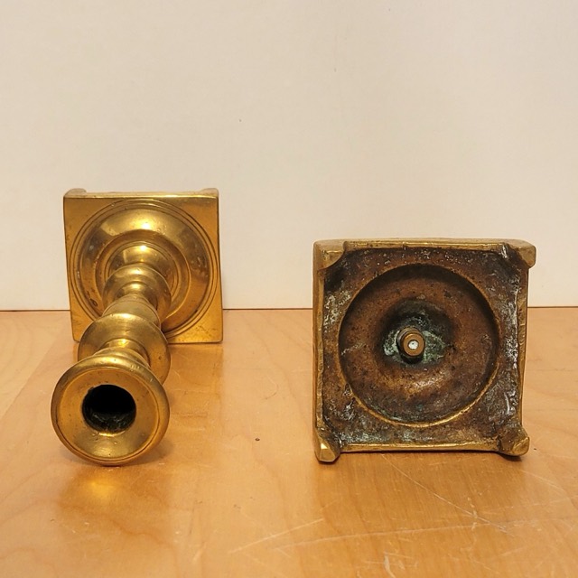 Pair of Russian Brass Candlesticks, Tula, 19th Century, photograph 3