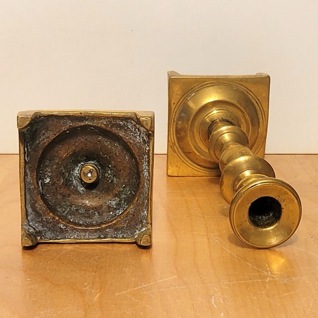 Pair of Russian Brass Candlesticks, Tula, 19th Century, photograph 4