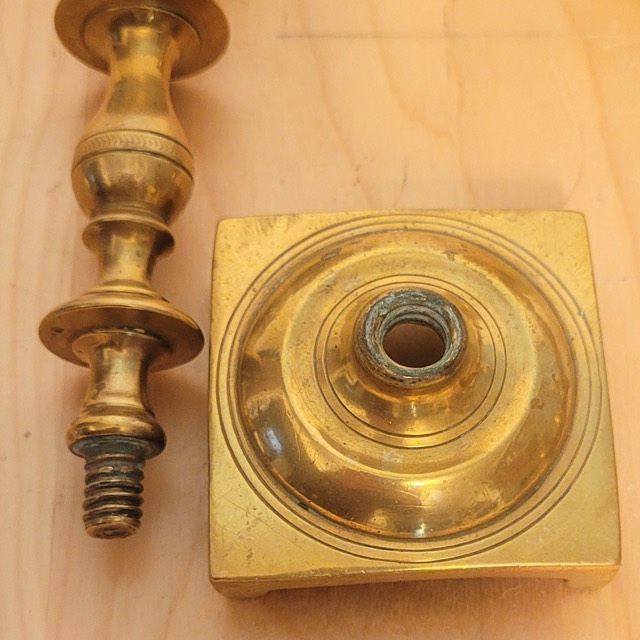 Pair of Russian Brass Candlesticks, Tula, 19th Century, photograph 5