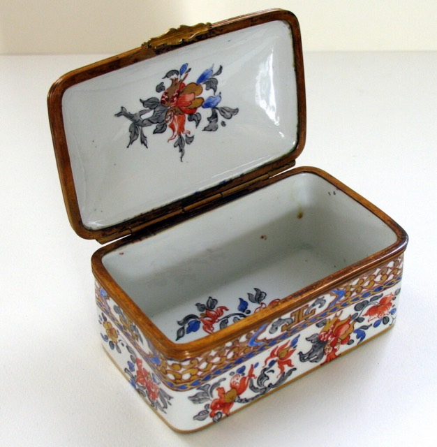 Continental Enameled Porcelain Box with Ormolu Mounts