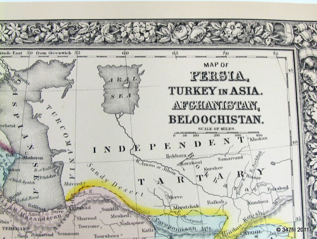 Mitchell Map of Persia, Turkey in Asia, Afghanistan & Beloochistan, photograph 2