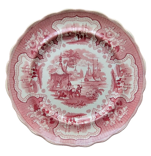 William Adams "Palestine" Red Transferware Plate