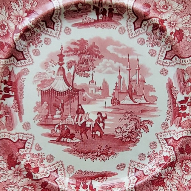 William Adams "Palestine" Red Transferware Plate, photograph 2