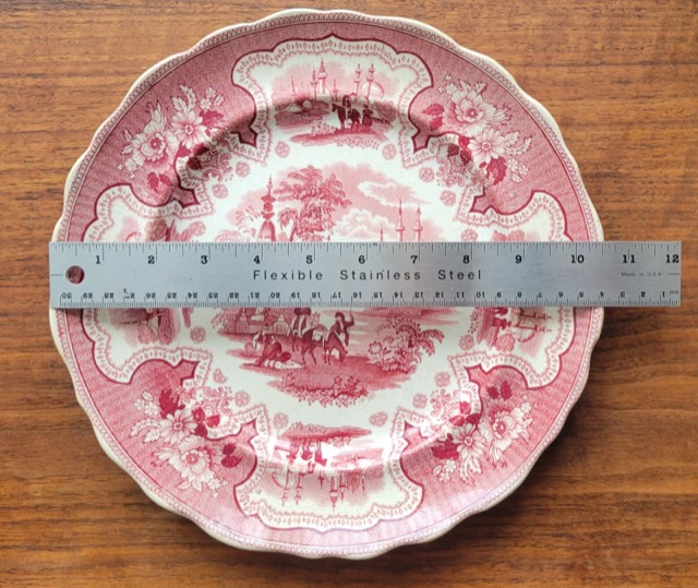 William Adams "Palestine" Red Transferware Plate, photograph 5