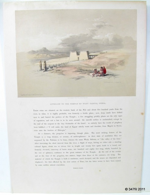 David Roberts, Approach to the Temple of Wady Saboua, Nubia, photograph 9