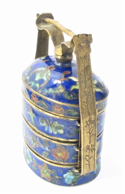 Chinese Cloisonné Enamel Stacking Spice Box, photograph 5