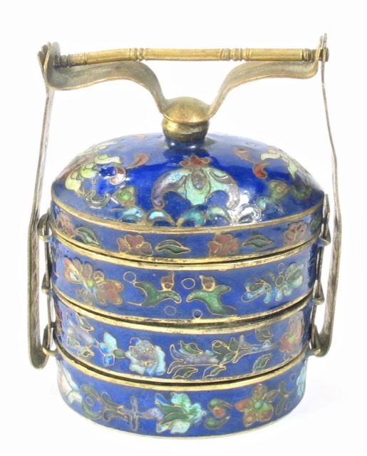 Chinese Cloisonné Enamel Stacking Spice Box, photograph 6