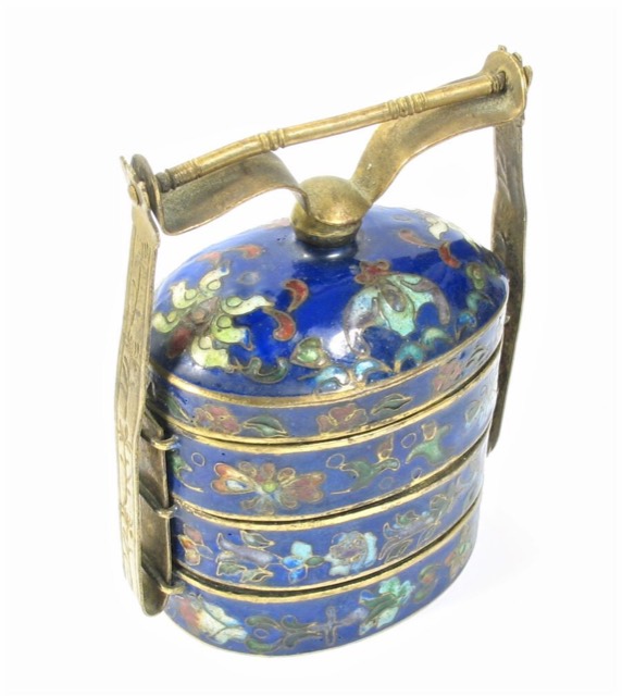 Chinese Cloisonné Enamel Stacking Spice Box, photograph 7