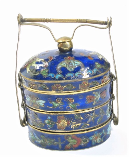 Chinese Cloisonné Enamel Stacking Spice Box, photograph 9
