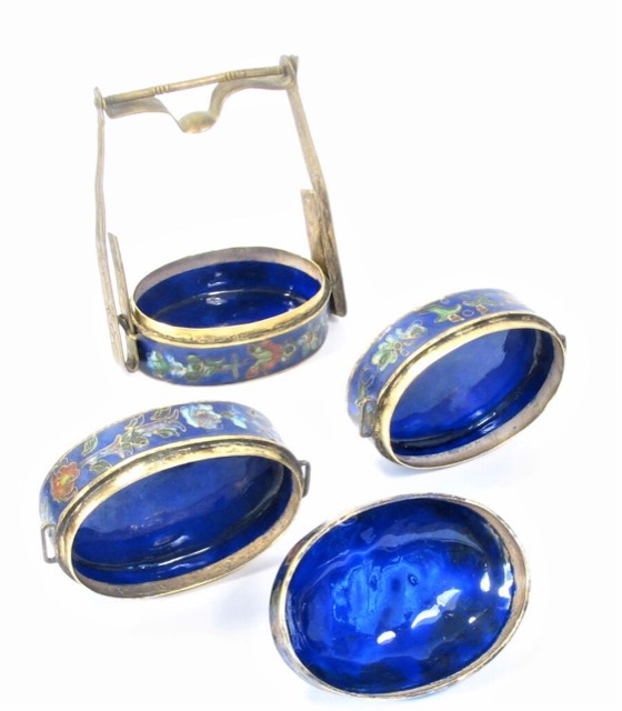 Chinese Cloisonné Enamel Stacking Spice Box, photograph 11