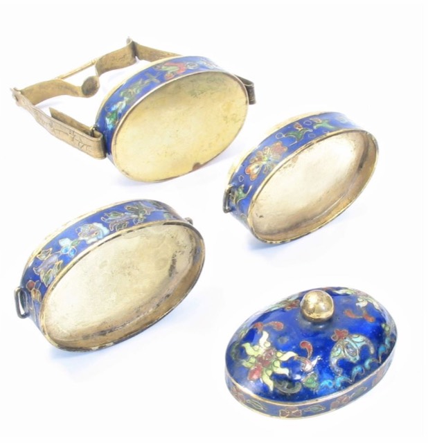 Chinese Cloisonné Enamel Stacking Spice Box, photograph 12