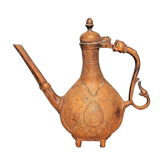 Mughal Cast Bronze Ewer (Aftaba) with Lion-Head Handle