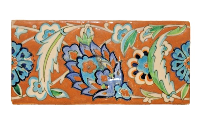 Kütahya Ceramic Border Tile in the Iznik Manner