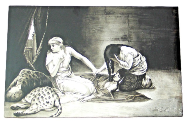 Orientalist Porcelain Plaque by Joe E. Heinz, 1902