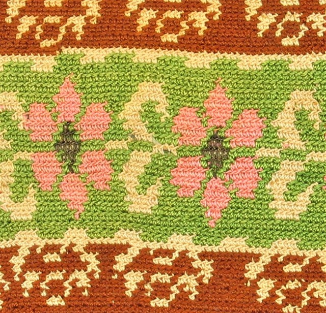 Anatolian Coin Purse in Coral, Green, and Cream Silks