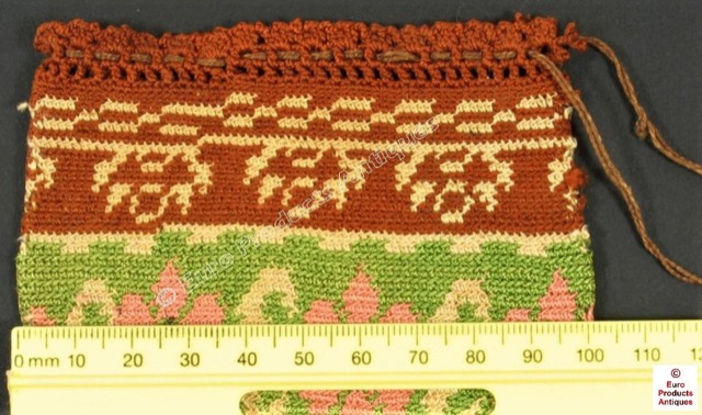 Anatolian Coin Purse in Coral, Green, and Cream Silks, photograph 5