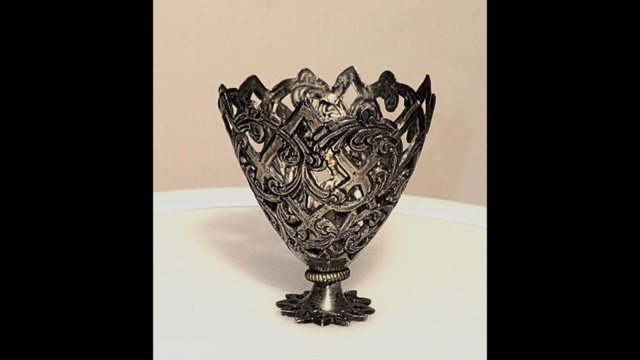 Ottoman Silver Zarf for a Turkish Coffee Cup, photograph 2