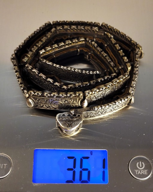 Caucasian Niello Silver Belt with Russian Maker's Mark, photograph 7
