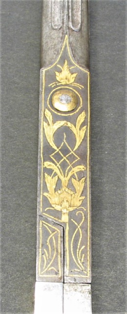 Ottoman Calligraphy Scissors, Gold Damascened with Silver Handles, photograph 6