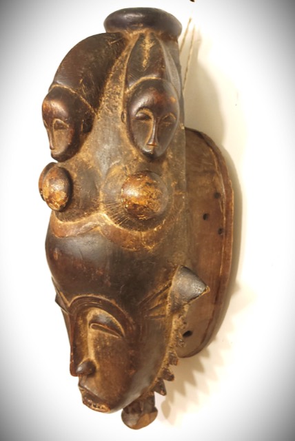 Baule Carved Wood Mask, Ivory Coast, photograph 5