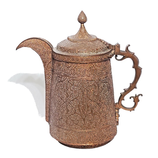 Kashmiri Engraved Copper Coffee Pot, Srinagar