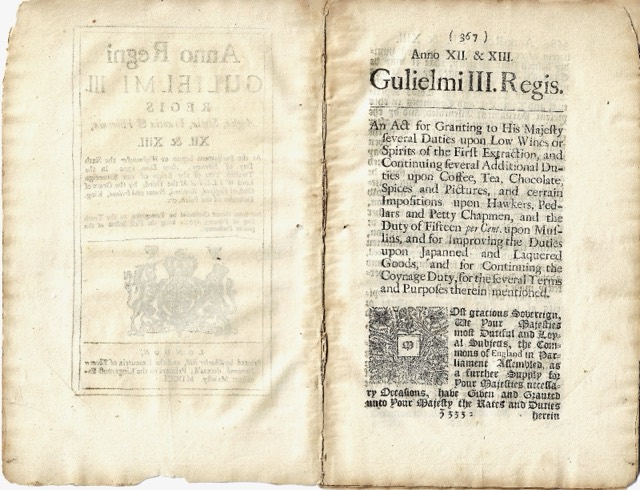 1701 Act of Parliament: Anno Regni Gulielmi III, photograph 2