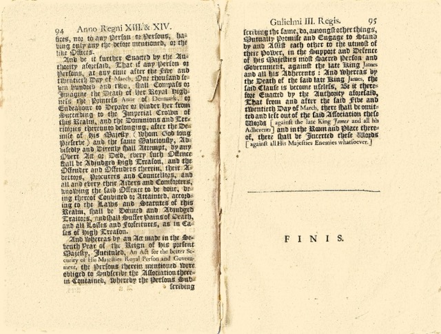 1701 Act of Parliament: Anno Regni Gulielmi III, photograph 3