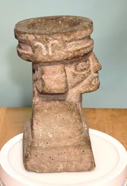 Huehuetéotl Effigy Offertory Vessel, Volcanic Stone, photograph 6