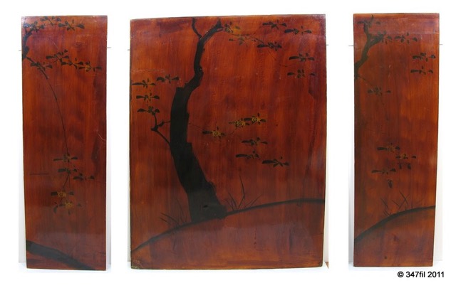 Chinese Lacquer “Taj Mahal” Screen Panels, photograph 2