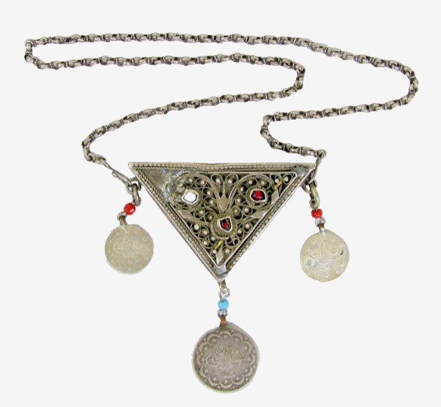 Ottoman Silver Amulet Necklace with Tugra Seal