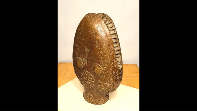 Benin-Style Cast Bronze Snake Head, photograph 2