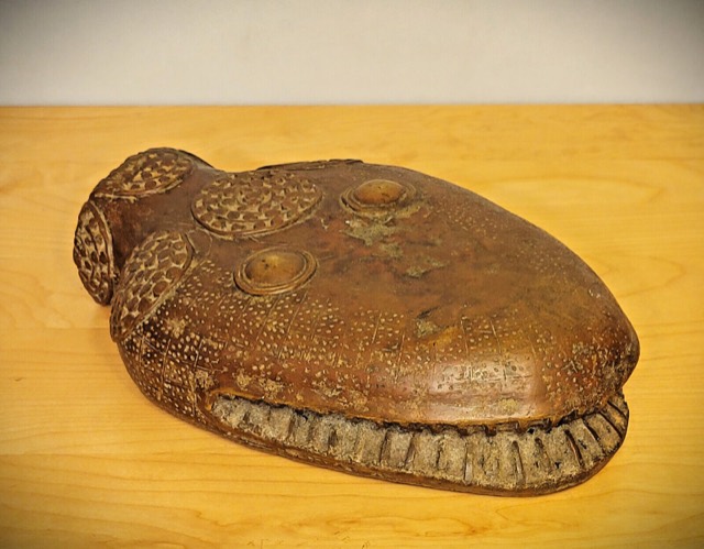 Benin-Style Cast Bronze Snake Head, photograph 3