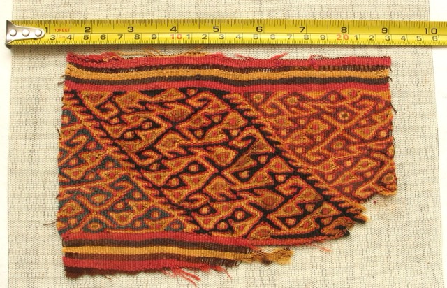 Chancay Textile Fragment, Pre-Columbian Peru, photograph 2
