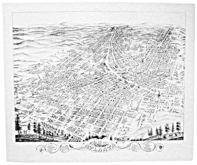 Bird's Eye View of Atlanta, after A. Ruger, 1871
