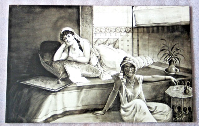 Orientalist Porcelain Plaque by Joe E. Heinz, 1902, photograph 2