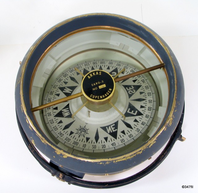 ARKAS Magnetic Liquid Marine Compass, Copenhagen, photograph 11