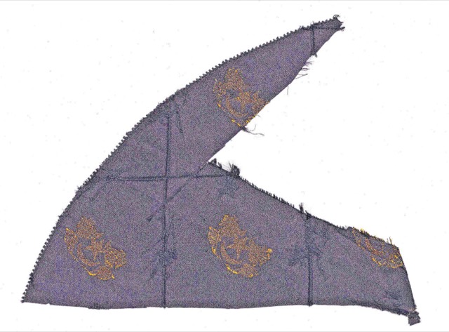 Ottoman Silk Textile Fragment with Gilt Silver Embroidery