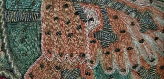 Ottoman Embroidered Pillow Cover, Silk and Gilt Silver Thread, photograph 11