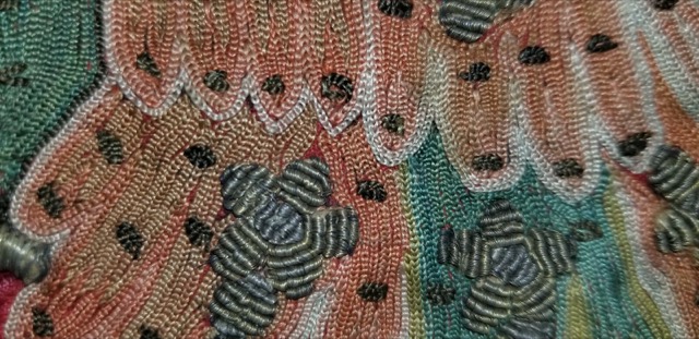 Ottoman Embroidered Pillow Cover, Silk and Gilt Silver Thread, photograph 12