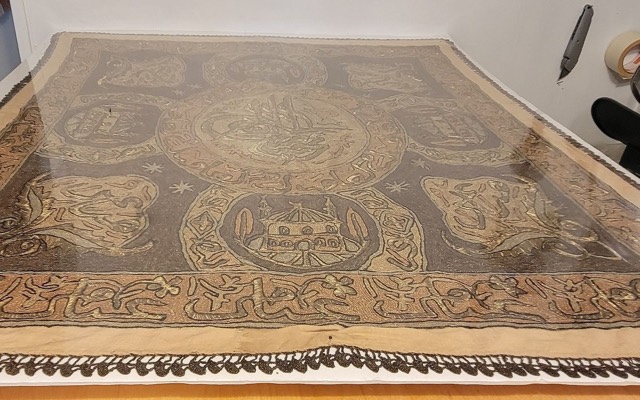 Ottoman Metal-Thread Panel with the Tughra of Abdul Hamid II, photograph 7