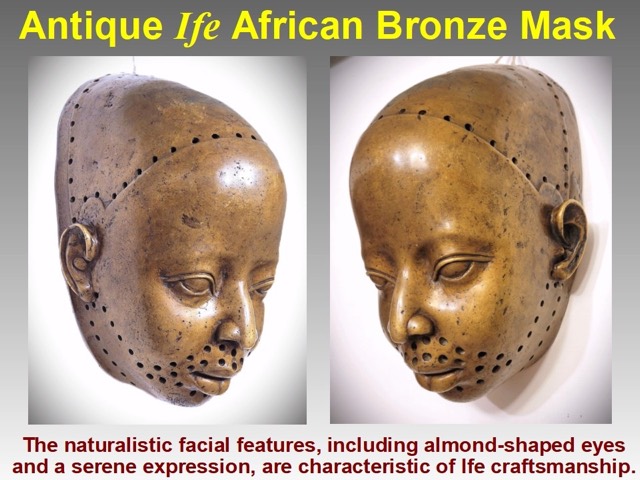 Cast Bronze Mask in the Ife Manner, Yoruba Peoples, photograph 8