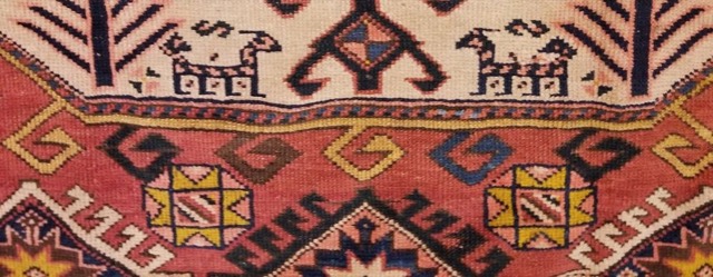 Caucasian Göbekli Kazak Rug, Dated ١٣٢١ (1904), photograph 5